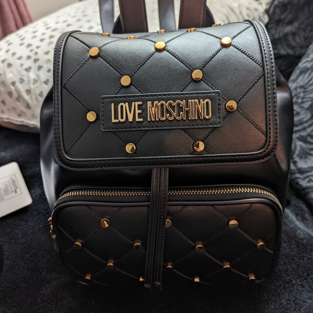 Love Moschino Studded Quilt Backpack Brand New